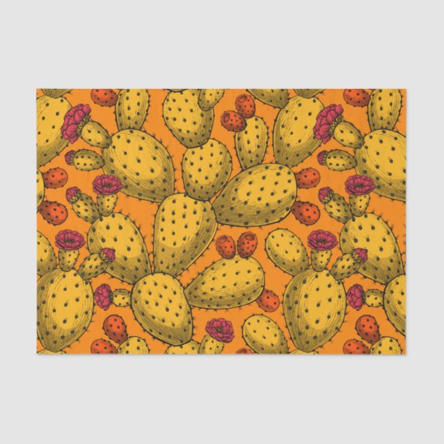 Papel De Seda Opuntia florida en amarillo (Anverso)