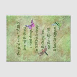 Papel De Seda Oración de Serenidad Mariposa Inspiradora Desnudos