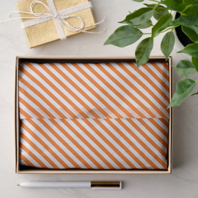 Papel De Seda Orange And White Stipes (Regalo )