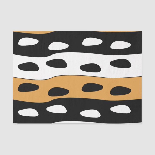 Papel De Seda Orange Black White Stripes (Anverso)