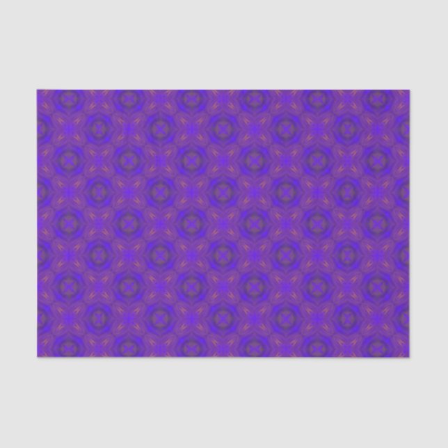 Papel De Seda Orange Blue Purple Abstract Lattice Pattern (Anverso)