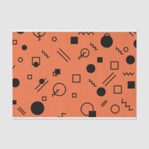 Papel De Seda Orange, fun, trendy, geometric Memphis graphic