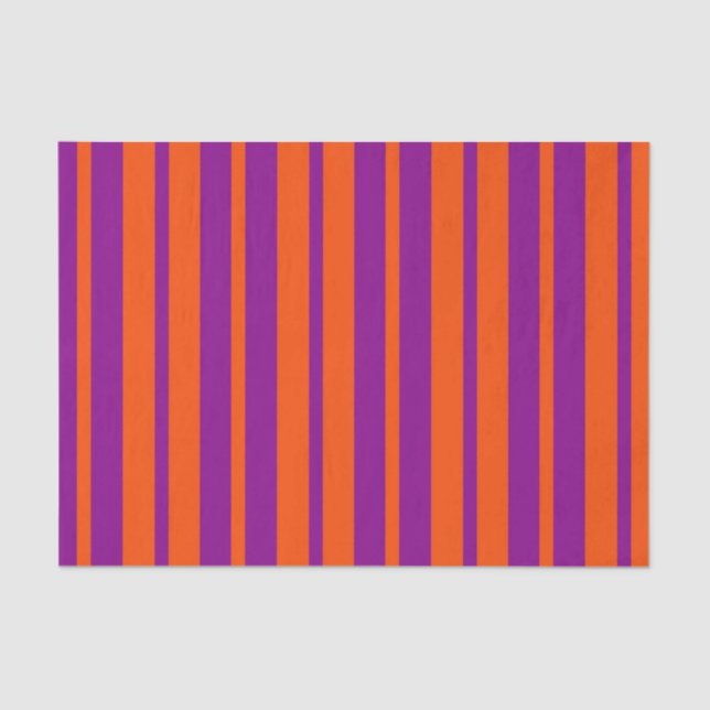 Papel De Seda Orange Purple Stylish Stripes Pattern Design  (Anverso)