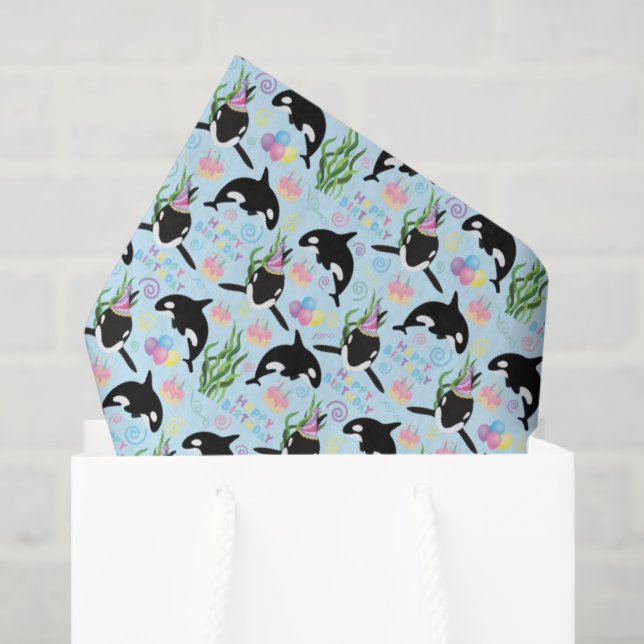 Papel De Seda Orca Birthday Tissue Paper in Blue (Bolsa de regalo)