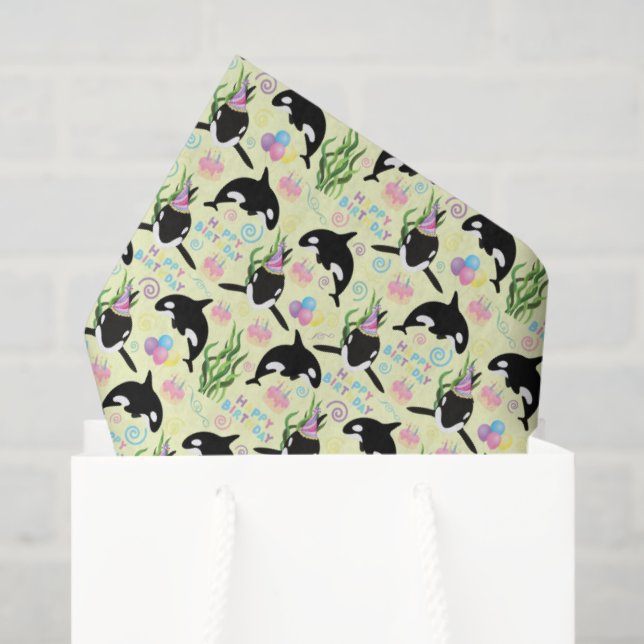Papel De Seda Orca Birthday Tissue Paper in Yellow (Bolsa de regalo)