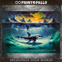 Orca en un mundo submarino helado