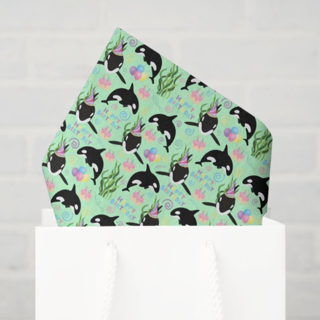 Papel De Seda Orca Whale Tissue Paper in Green (Bolsa de regalo)