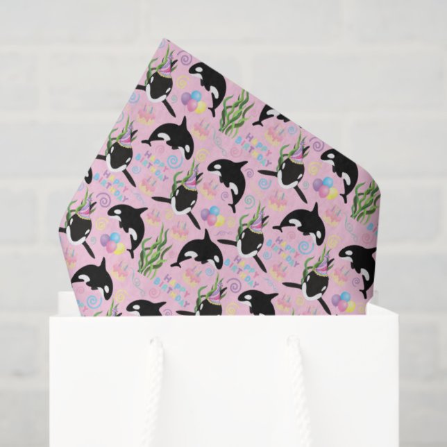 Papel De Seda Orca Whale Tissue Paper in Pink (Bolsa de regalo)