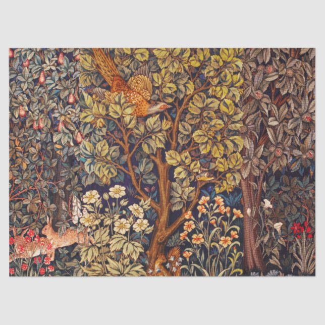 Papel De Seda OREJAS DE ANIMALES FORESTALES DE OTOÑO, Pheasant,  (Anverso)