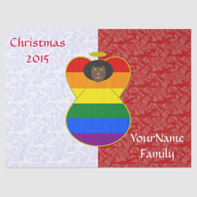 Papel De Seda Orgullo Gay Bandera Ángel Africana Blanco Rojo Per (Anverso)