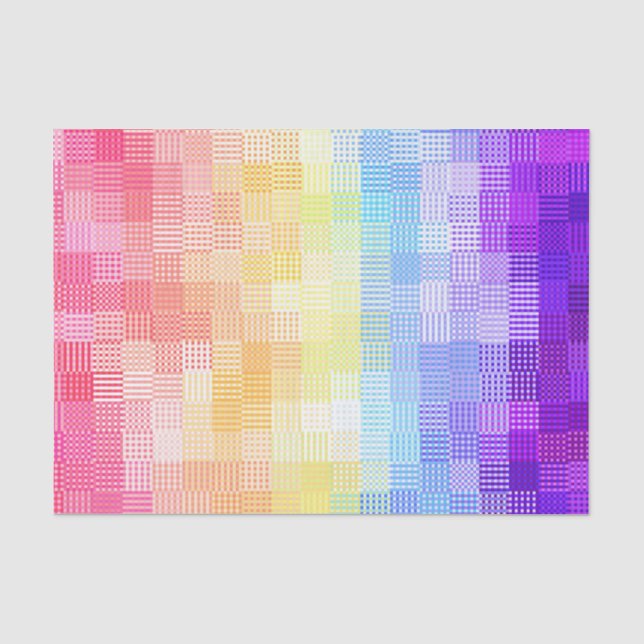 Papel De Seda Orgullo retro boho Funky Quirky Xenogender Plaid (Anverso)