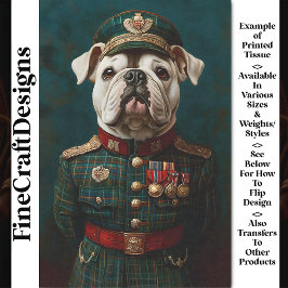 Papel De Seda Orgulloso Bulldog, uniforme militar CF2 Decoupage