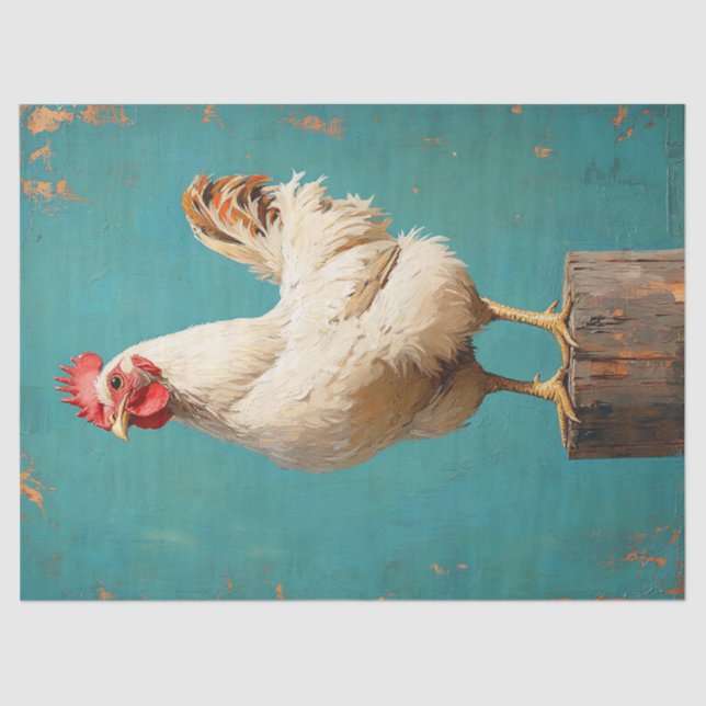 Papel De Seda Orgulloso desenlace de pollo blanco (Anverso)
