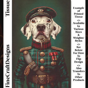 Papel De Seda Orgulloso perro dálmata uniforme militar CH5 decou