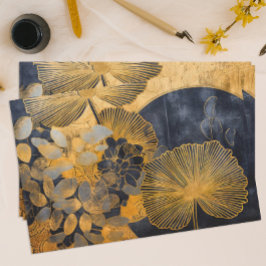 Papel De Seda Oriental negro y oro