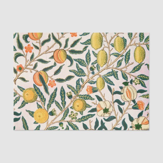 Papel De Seda Ornamento blanco granado William Morris Fruit (Anverso)