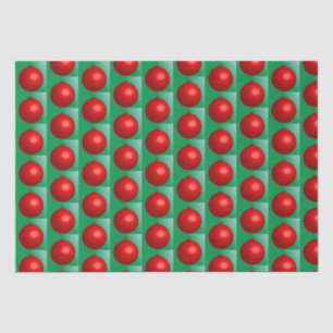 Papel De Seda Ornamento de bola de Navidades rojos sobre el patr