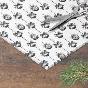 Papel De Seda Ornamento de Navidad Blanco Negro