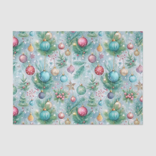 Papel De Seda Ornamento del árbol de navidad pastel festivo Holl (Anverso)