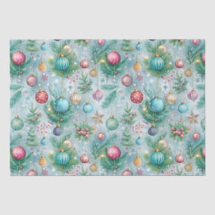 Papel De Seda Ornamento del árbol de navidad pastel festivo Holl