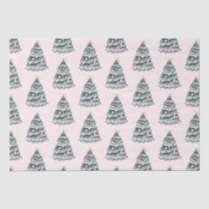 Papel De Seda Ornamento del árbol de Navidad rosa de Rubor