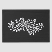 Ornamento floral blanco y negro lindo simple