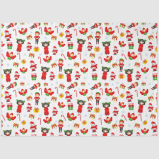 Papel De Seda Ornamento navideño con muñeco de nieve, elfos, áng