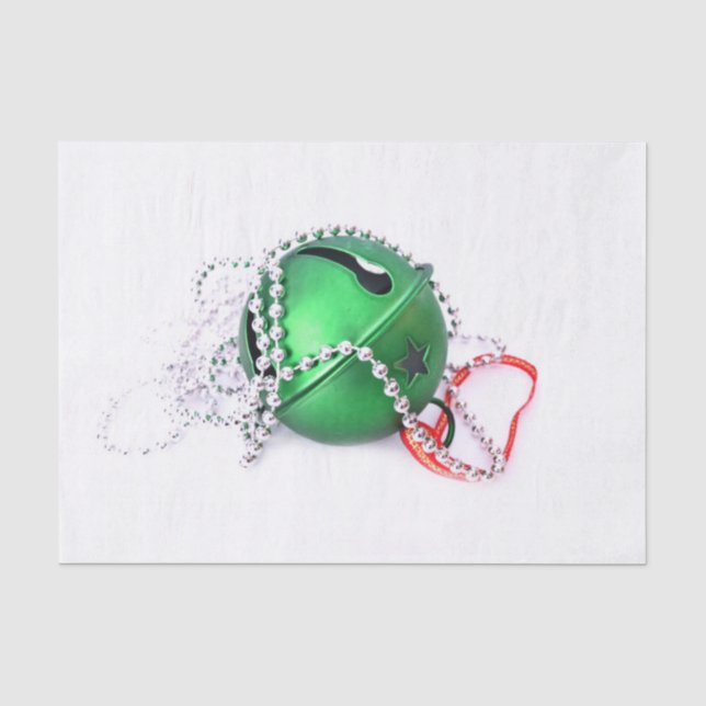 Papel De Seda ornamento verde de los navidades (Anverso)