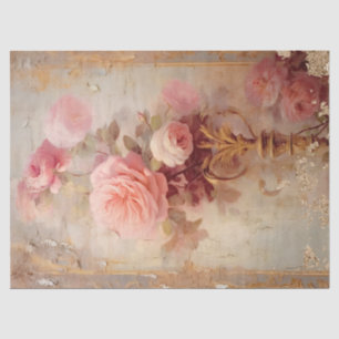 Papel De Seda Ornamentos barrocos de oro con rosas rosas rosas r