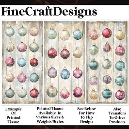 Papel De Seda Ornamentos baubles de Shabby Chic Festive AN1 Dese