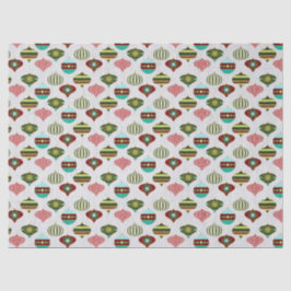 Papel De Seda Ornamentos de árbol de Navidad retro en blanco