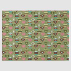 Papel De Seda Ornamentos de árbol de Navidad retro en la página 