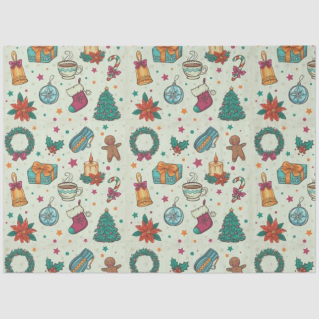 Papel De Seda Ornamentos de árboles de Navidad Estrellas Navidad (Anverso)