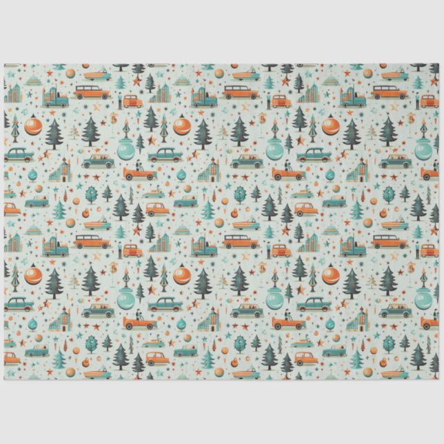 Papel De Seda Ornamentos de árboles de Navidad Vehículos Navidad (Anverso)