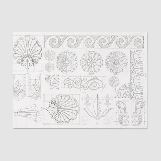Papel De Seda Ornamentos de época (Anverso)