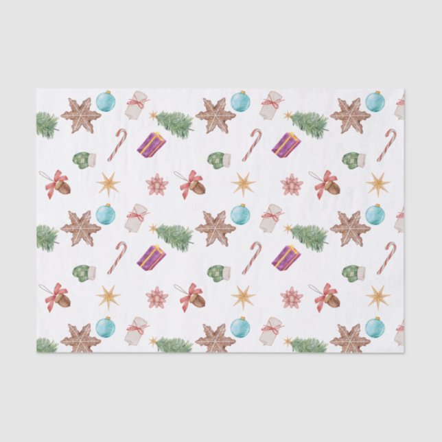 Papel De Seda Ornamentos de Navidad (Anverso)