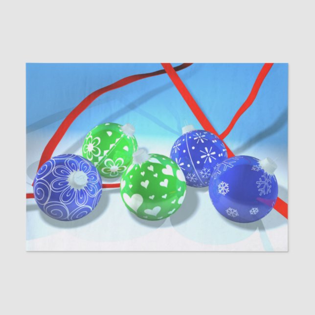 Papel De Seda Ornamentos de Navidad (Anverso)