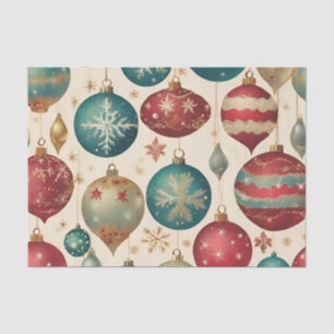 Papel De Seda Ornamentos de Navidad de época colorida