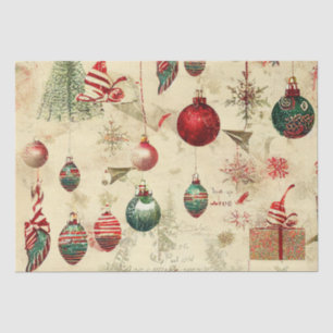 Papel De Seda Ornamentos de Navidad retro vintage