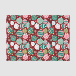 Papel De Seda Ornamentos de Navidad retro vintage y copos de nie