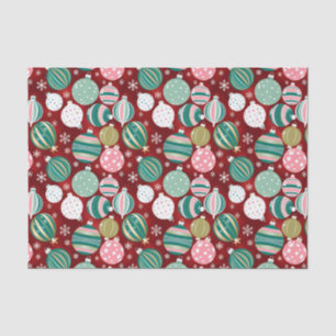 Papel De Seda Ornamentos de Navidad retro vintage y copos de nie