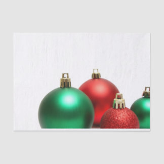 Papel De Seda Ornamentos de Navidad Rojo + Verde