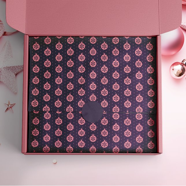 Papel De Seda Ornamentos de Navidad rosa en festividades moradas (Subido por el creador)