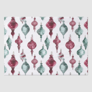 Papel De Seda Ornamentos de Navidad Verde Rojo de Borgoña