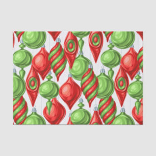 Papel De Seda Ornamentos de Navidad vibrantes, rojos y verdes