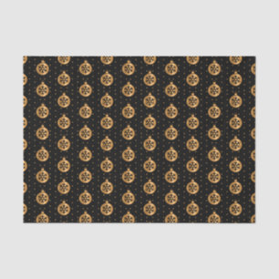 Papel De Seda Ornamentos dorados y negros de Navidad