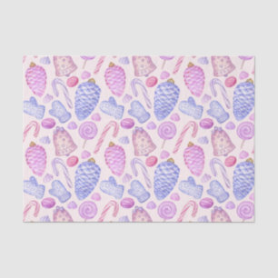 Papel De Seda Ornamentos navideños acuarelas, caña de caramelo