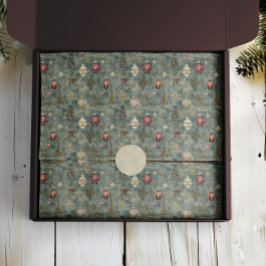 Papel De Seda Ornamentos vintage de Navidad en azul