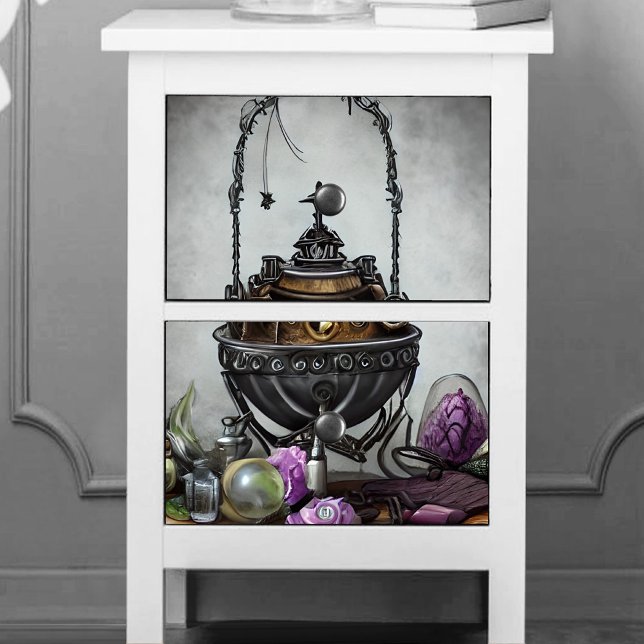 Papel De Seda Ornate Cauldron con Rosas brujos y morados (Subido por el creador)