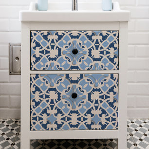 Papel De Seda Ornate Damask Clásico Marroquí Azul Y Blanco